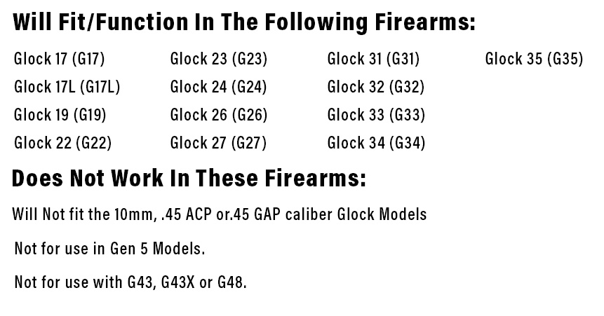 Glock Compatible Models Chart
