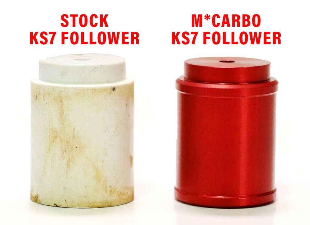 Side by Side Comparison of the Stock KS7 Follower and the M*CARBO KS7 Follower