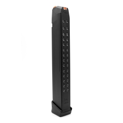 Glock 33 Round Mag 9mm w/ Orange Follower -  Glock 17 Mag -  Official Glock Brand Glock 33 Round Mag 9mm, Glock 17 Extended Mag, Glock Extended Magazine, Glock OEM Mag 9mm, Glock Mag Extension, Glock 17 Accessories, SUB-2000 Glock Mag, KEL-TEC SUB-2000 Magazine, SUB-2000 33 Round Mag, Glock Mag for SUB-2000