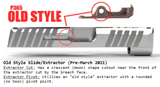 SIG P365 Old Style Slide vs New Style Slide