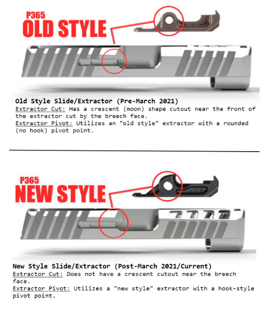 SIG P365 Old Style Slide vs New Style Slide