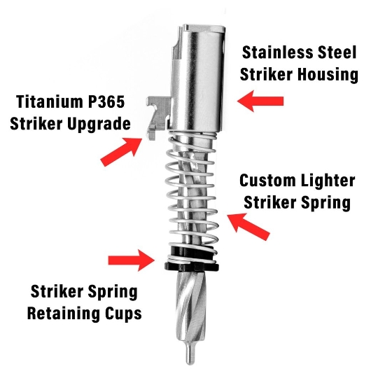 Sig Sauer P365 Titanium Striker Assembly - CNC Striker Housing w/ Slide Cap - Including Proprietary Lock - 200044226613333