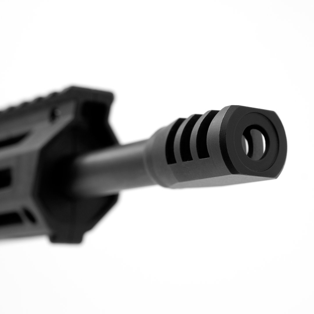 Smith and Wesson M&P FPC Muzzle Brake (9mm Only) M&P FPC Muzzle Brake, Smith & Wesson FPC Recoil Brake, 9mm Muzzle Device, S&W FPC Muzzle Brake Upgrade, M&P FPC Accessories, FPC 9mm Muzzle Brake, Custom Muzzle Brake for M&P FPC, Recoil Reduction Brake FPC, M*CARBO FPC Muzzle Mod, Tactical Muzzle Brake M&P