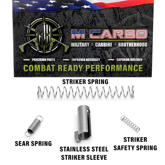 Labeled Springfield Hellcat Trigger Spring Kit and Stainless Steel Striker Sleeve