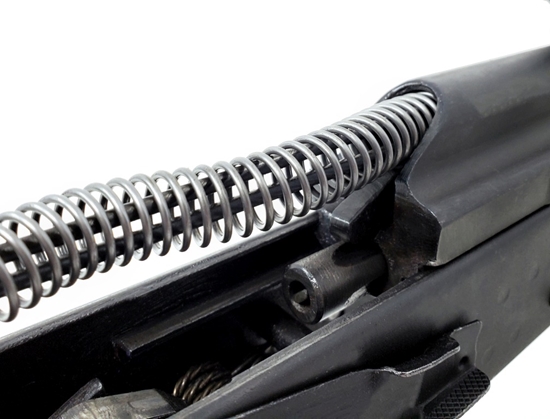 Close-up of Extra Power Recoil Spring Installed in AK-47