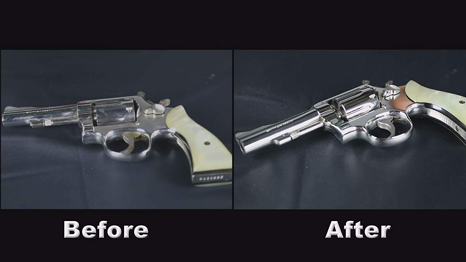 Before and After Polishing of Smith and Wesson Revolver