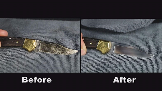 Before and After Polishing of Knife Blade