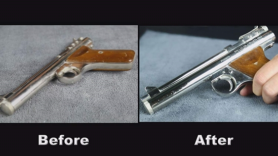 Before and After Polishing of Ruger Pistol