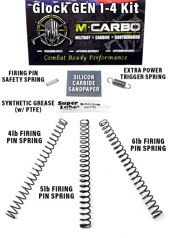 Glock Gen 1-4 Labeled Trigger Spring Kit M*CARBO
