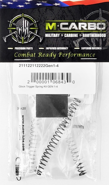 Packaged Glock Gen 1-4 Trigger Spring Kit M*CARBO