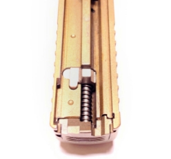 Overhead View of KAHR CM9 Stainless Steel Striker Guide Installed in Slide