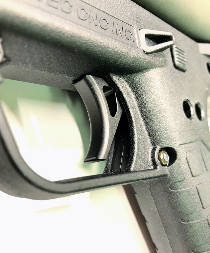 Close-up of KEL TEC KSG Aluminum Trigger Installed on KSG