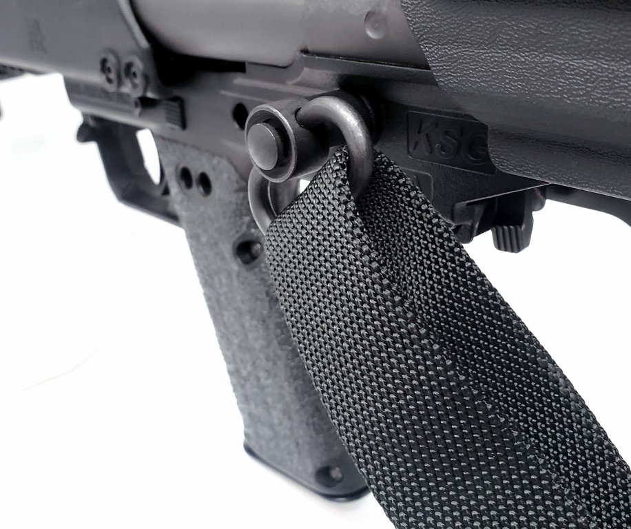 KEL TEC KSG Single Point Sling Mount with Sling Attached - Side View
