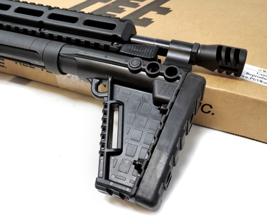 Folded KEL TEC SUB 2000 with Buttstock Recoil Pad Attached