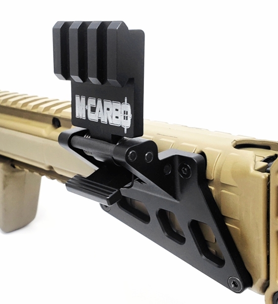 Close-up of KEL TEC SUB 2000 Red Dot Mount Installed on Tan SUB 2000