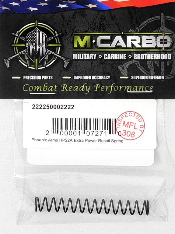 Packaged Phoenix Arms HP22A Extra Power Recoil Spring M*CARBO