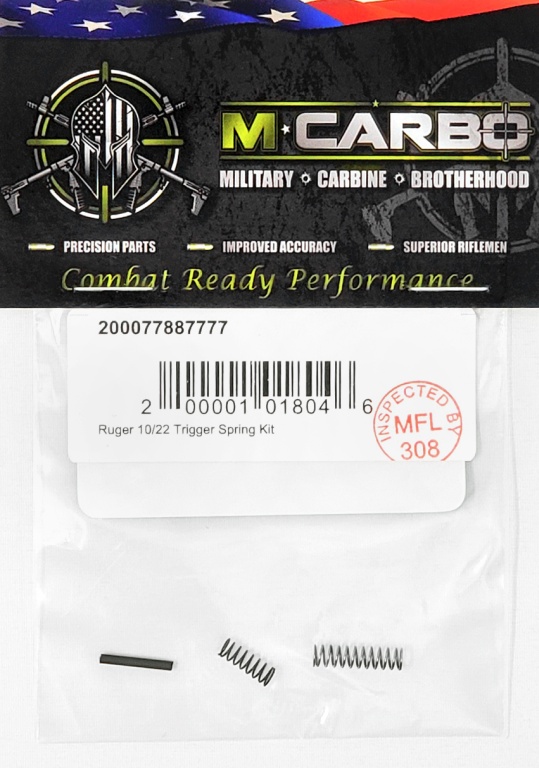 Packaged Ruger 10/22 Trigger Spring Kit M*CARBO