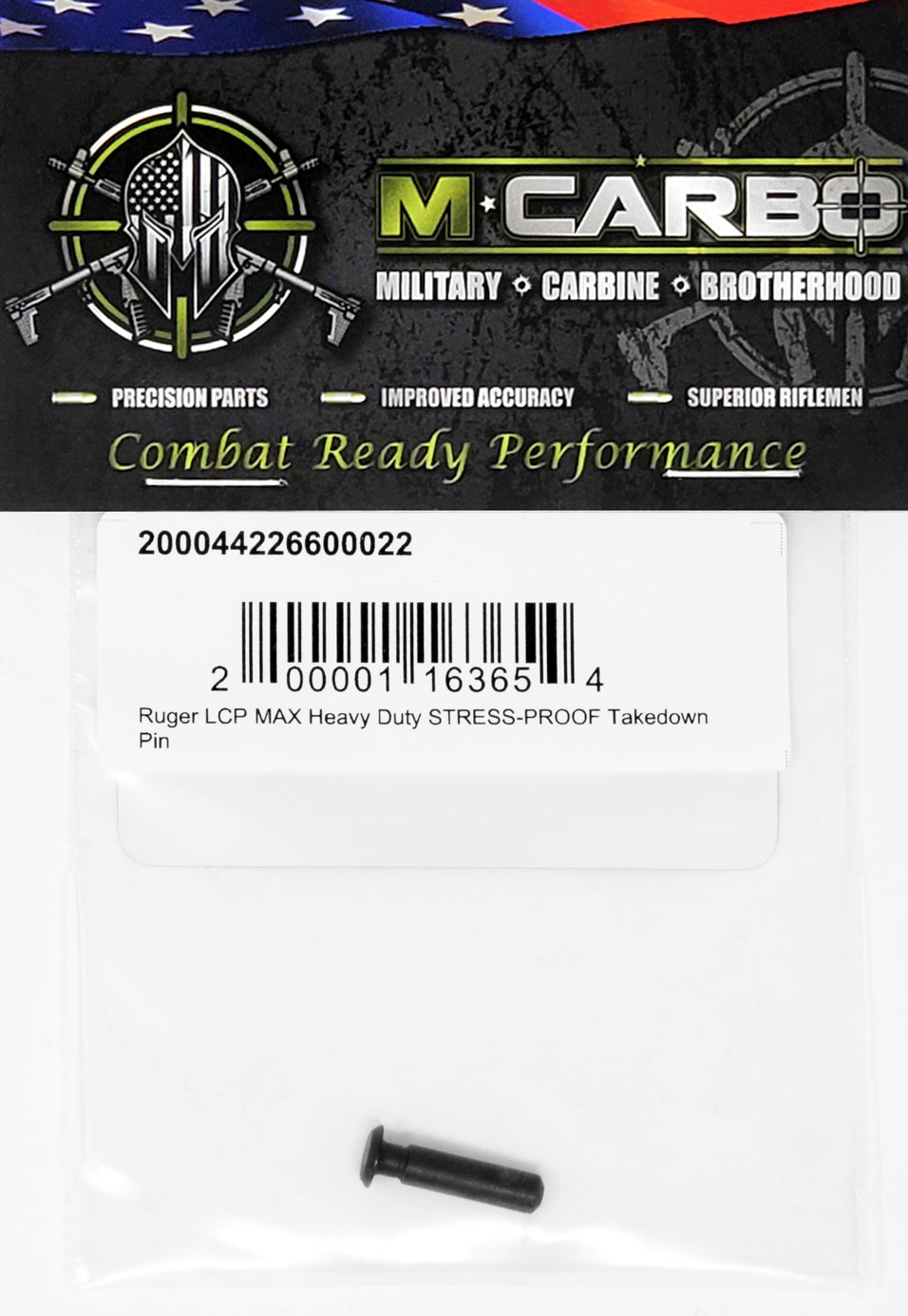 Packaged Ruger LCP MAX Heavy Duty STRESS-PROOF Takedown Pin M*CARBO