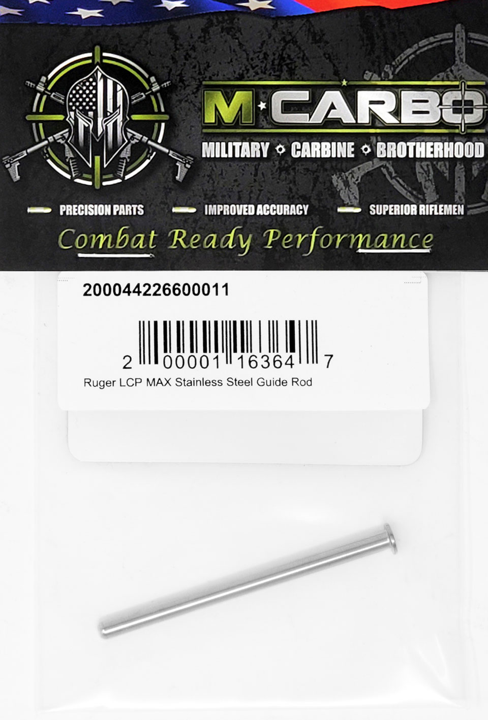 Packaged Ruger LCP MAX Stainless Steel Guide Rod M*CARBO