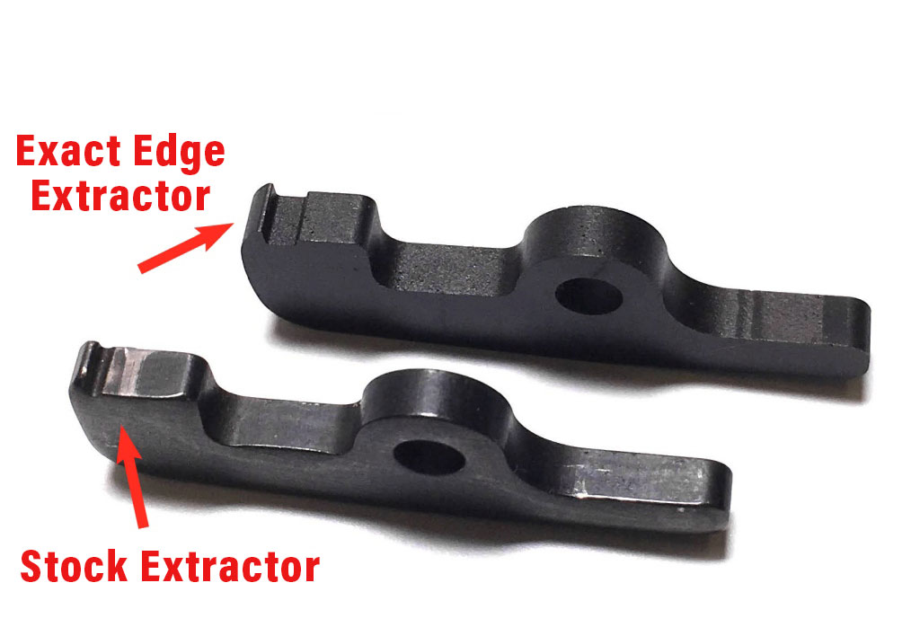 Stock Ruger PC Carbine Extractor Edge Comparison Graphic