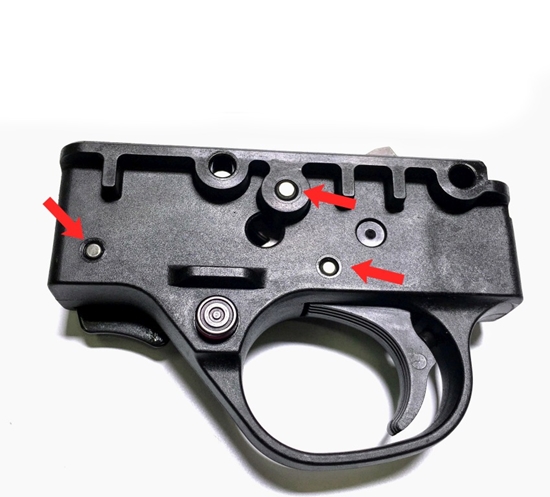 Ruger PC Carbine Stainless Steel Trigger Group Pin Kit Installed in PC Carbine Trigger Assembly