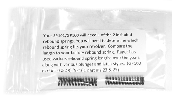 Ruger SP101/GP100 Trigger Spring Kit - Rebound Spring Options