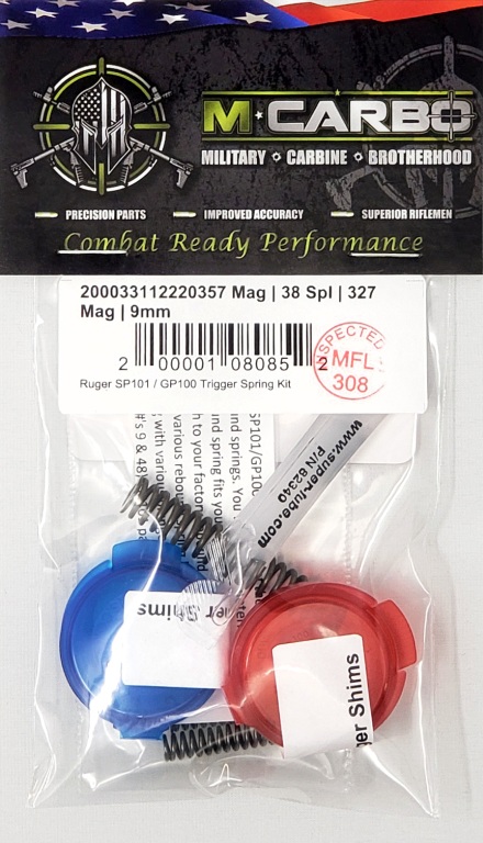 Packaged Ruger SP101/GP100 Trigger Spring Kit M*CARBO