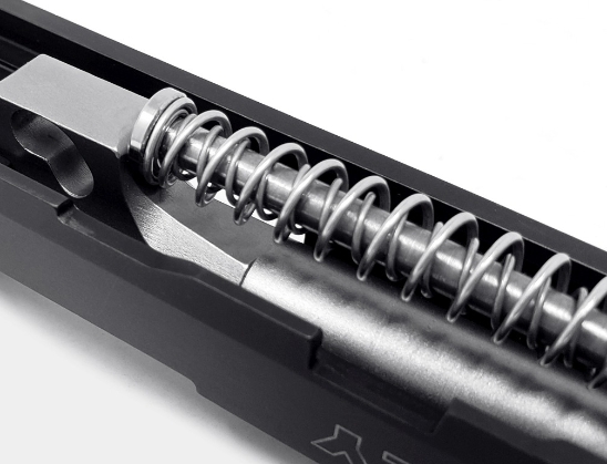 SCCY CPX-2 Stainless Steel Extra Power Recoil Assembly Installed in CPX-2 Slide