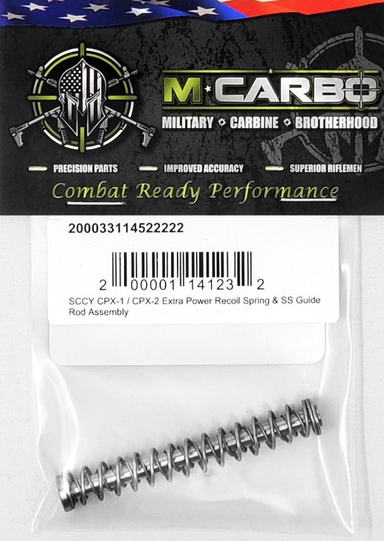 Packaged SCCY CPX-1/CPX-2 Extra Power Recoil Spring and Stainless Steel Guide Rod Assembly M*CARBO