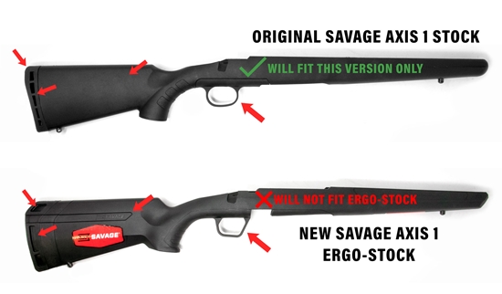 Original Savage AXIS Stock and New Savage AXIS Ergo-Stock Comparison