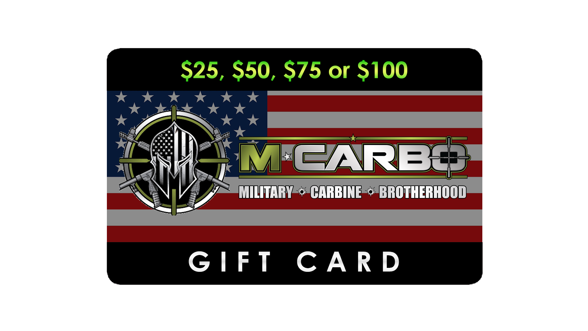 M*CARBO Digital Gift Card Mcarbo gift card, digital gift card, firearm gift card, gun accessories gift, shooting gift, firearm upgrades gift, Mcarbo store credit, tactical gift card